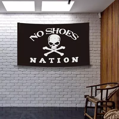 No Shoes Nation Flag Banner 3x5 FT College Room Garage Wall Decor Man Cave NEW • $12.97