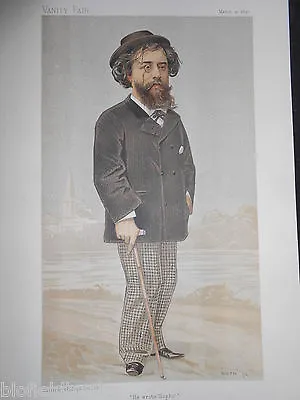 Original Victorian Vanity Fair Print; Alphonse Daudet (French Author) 11/3/1893 • $16.15