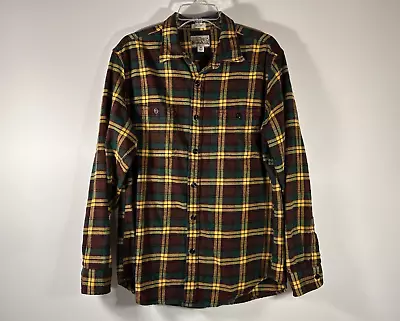 J Crew Classic Mid Weight Flannel Long Sleeve Button Down Shirt Men Size M • $19.99