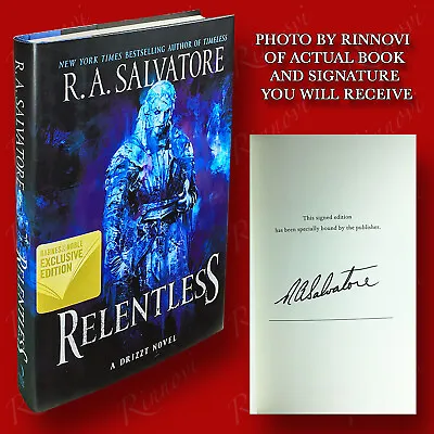 Relentless SIGNED R. A. Salvatore (2020HCExclusive B&N EXCL1st/1st) BRAND NEW • $119.97