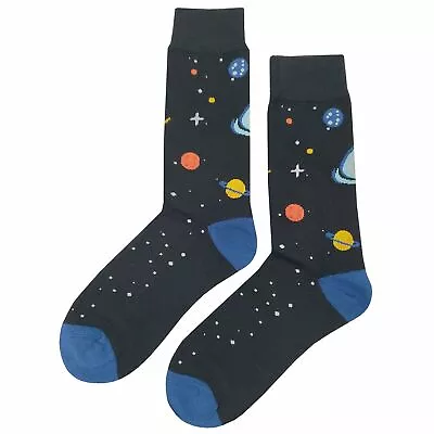 NWT Universe Dress Socks Novelty Men 8-12 Black Crazy Fun Sockfly • $8.99