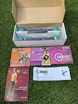 ZUMBA Fitness Body Shaping System Toning Sticks Shakers 1 Lb Hand Weights + DVDs • £7.99