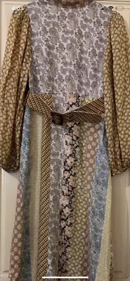 Zimmermann High Neck Patchwork Linen Midi Dress Size 0 Aud 8 Us 4 • $330