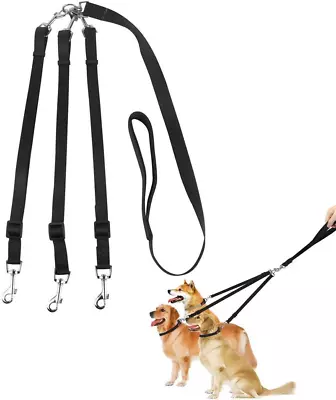 3 In 1 Dog Leashes Multi Pet Leads 3 Way Dog Lead Splitter Pet Triple Lead Coupl • £11.97