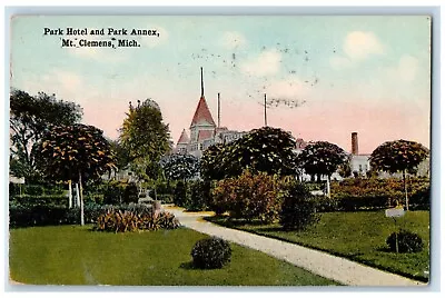 1918 Park Hotel Park Annex Exterior Building Field Mt. Clemens Michigan Postcard • $14.98