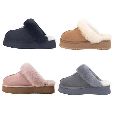 $84.99 • Buy UGG High Platform Slippers Women Ladies Australia Premium Sheepskin Wool Nonslip