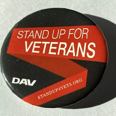 Stand Up For Veterans DAV Veterans Day Support Military Troops Button Pin Badge • $2.99