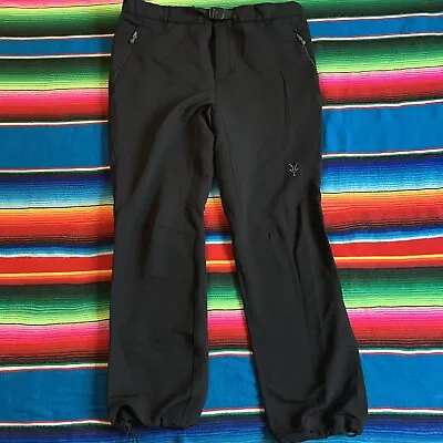 Men's IBEX Black Merino Wool Blend Climawool Softshell Outdoors Pants Sz XL • $89.99