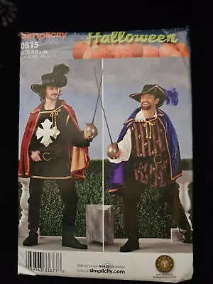 Pirate Buccaneer W/Hat Cape Costume Pattern Simplicity #0815 NEW 2009 BB L- XL • $9.50