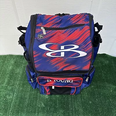 Boombah Superpack Scratch Navy/Red Rolling Baseball / Softball Travel Bat Bag • $66.90