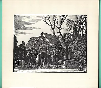 2 PRINTS  ST JOHN's & BRUTON PARISH CHURCHES    By  JJ LANKES (1884-1960) • $8.95