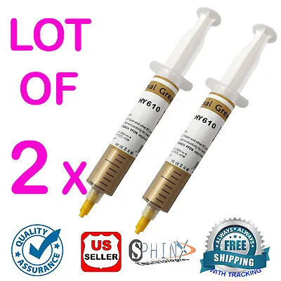 $9.99 • Buy 2x 30g H Perfomance Gold Syringe GPU CPU XBOX360 Heaksink Compound Thermal Paste
