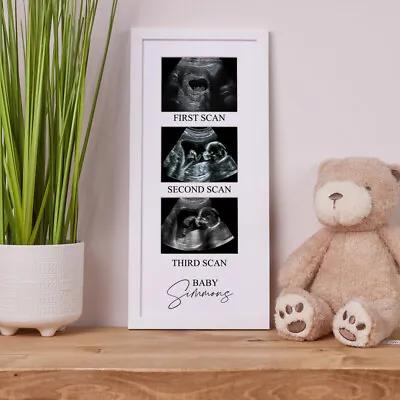 Personalised Baby Scan Photo Frame With Multi Aperture Three Photos C17-1 • £17.99