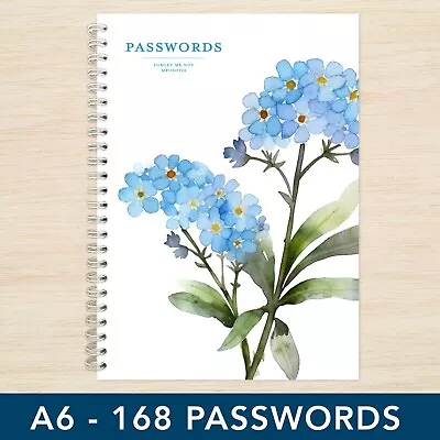 Forget Me Not Small Password Book A6 Organiser A Z Notebook Internet Handmade UK • £5.99