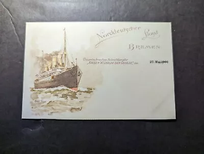 Mint Germany Norddeutscher Lloyd Overprint Postcard Kaiser Wilhelm Der Grosse • $315