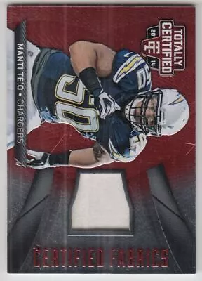 2014 Totally Certified Certified Fabrics Red #CFMT Manti Te'o Jersey /50 • $7