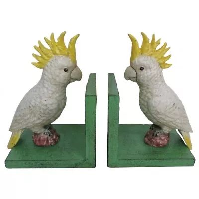 Cast Iron Cockatoo Bird Bookends • $65