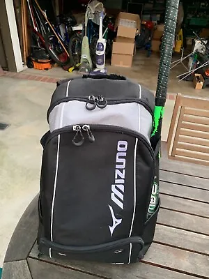 Mizuno Baseball Softball Backpack Black/Silver Athletic Sport Bag - Excellent • $75