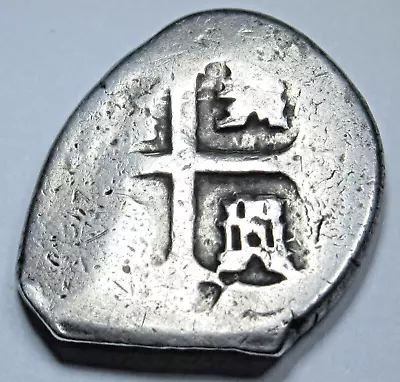 1700's Mexico Silver 2 Reales Genuine Spanish Colonial Pirate Treasure Cob Coin • $145