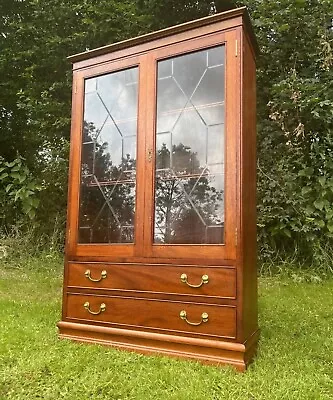 Antique Reproduction Yorkshire Critters Owl Man Solid Oak Display Cabinet #M • £349