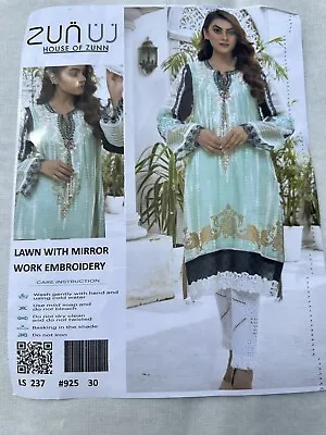 Unstitched Cotton Lawn 3 Piece Suit Pakistani Summer Embroidery Print Mirror • £14.99