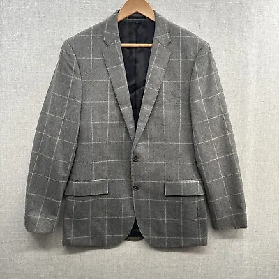 J Crew Ludlow Vitale Barberis Canoico Blazer Jacket 40R Gray Plaid Sports Coat • $89.95