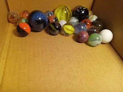 Box Of 23 Vintage Unique Assorted Marbles. Winners. • $17.99