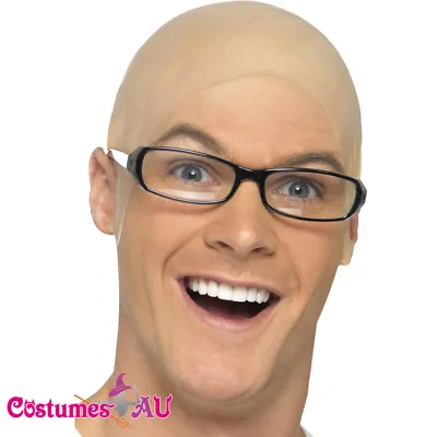 Mens Bald Skin Head Unisex Funny Skinhead Dress Fancy Costume Latex Wig Adult • $9.49