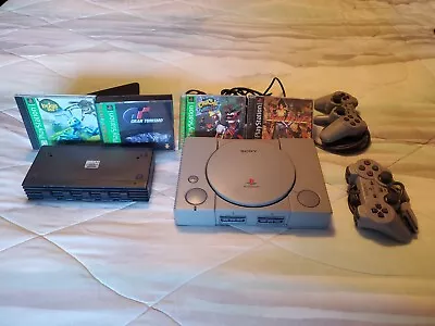 VINTAGE Sony PlayStation 1 Game Console - Gray - With Accessories And Games • $60