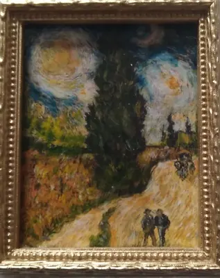 $75 • Buy Miniature Oil Painting  Van Gogh  Oil On Illustration Board  Framed Signed