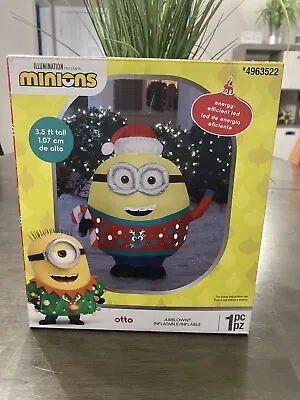 $75 • Buy MINION OTTO UGLY SWEATER & CANDY CANE INFLATABLE, Christmas Minion Inflatable