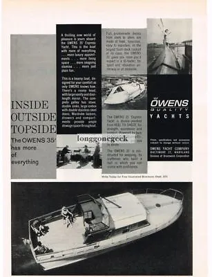 1960 OWENS 35' Express Yacht Boat Vintage Ad  • $8.95