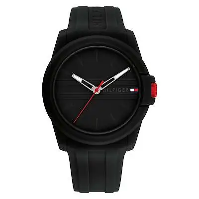 Tommy Hilfiger Black Silicone Men's Watch - 1710596 • $135