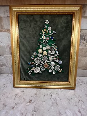 Vintage Jewelry Christmas Tree Framed Picture • $29.99