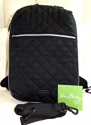 VERA BRADLEY Large Travel Convertible Backpack - Black Performance Twill - NWOT • $110