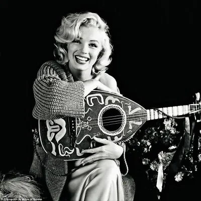 Marilyn Monroe Playing Guitar Sepia  8x10 PRINT PHOTO • $6.98