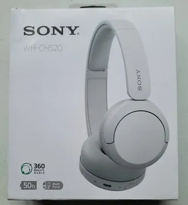 Sony WH-CH520 Wireless Over-Ear Bluetooth Headphones - White - OPEN • $32.97