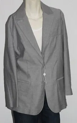 MAISON MARTIN MARGIELA Gray Cotton Collared Button Down Long Blazer Size 42 • $169.99