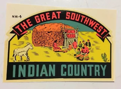 Vintage Window Sticker Lindgren Brother The Great Southwest Indian Country  • $10