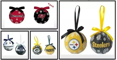 NFL Official LED Light Up Christmas Holiday Box Set Ornaments - Set Of 2 Or 6 • $14.99