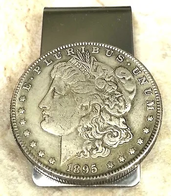 1895 Morgan Dollar Coin Token Not Silver Souvenir Money Clip + Gift Box! • $24.95