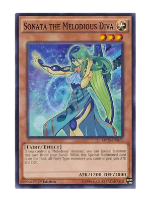 Sonata The Melodious Diva - Mint / Near Mint Condition YUGIOH Card • $2