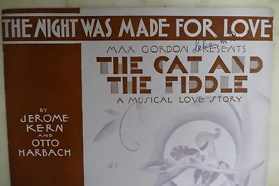The Night Was Made For Love 1931 By Jerome Kern From  The Cat And The Fiddle  • $12.48