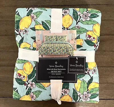 Vera Bradley When Life Gives You Lemons 3-Piece Quilt Set Full/Queen Size NEW • $58