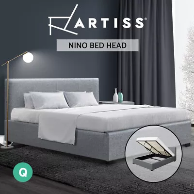 $319.95 • Buy Artiss Bed Frame Queen Size Gas Lift Base With Storage Wooden Platform Grey