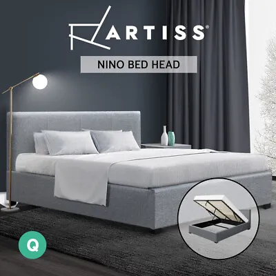 Artiss Bed Frame Queen Size Gas Lift Storage Mattress Base Wooden Black NINO • $289.95