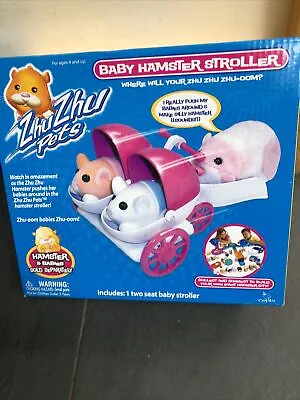 ZhuZhu Pets BABY HAMSTER STROLLER PRAM NEW BOXED • £19.95