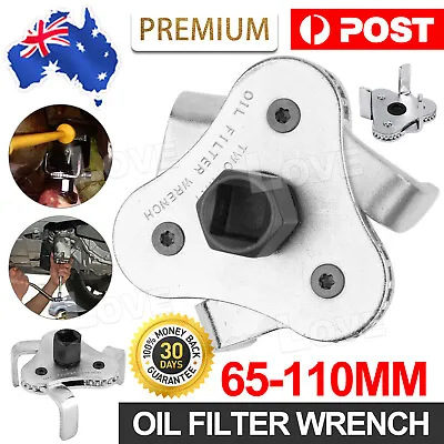 3 Jaw Engine Oil Filter Removal Stainless Steel Wrench Tool For Construction Use • $11.35