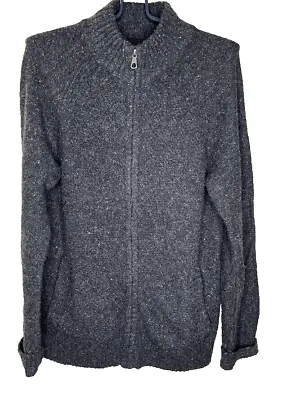 Marc Anthony Mens Medium  Gray Speckled Full Zip Long Sleeve Sweater Jacket • $15.25