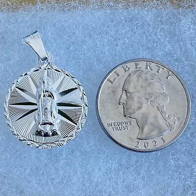 925 Sterling Silver Virgen De Guadalupe Pendant. Dije De  La Virgen De Plata 925 • $28.80